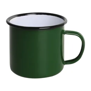 Olympia Enamel Mugs Green 350ml (Pack of 6)