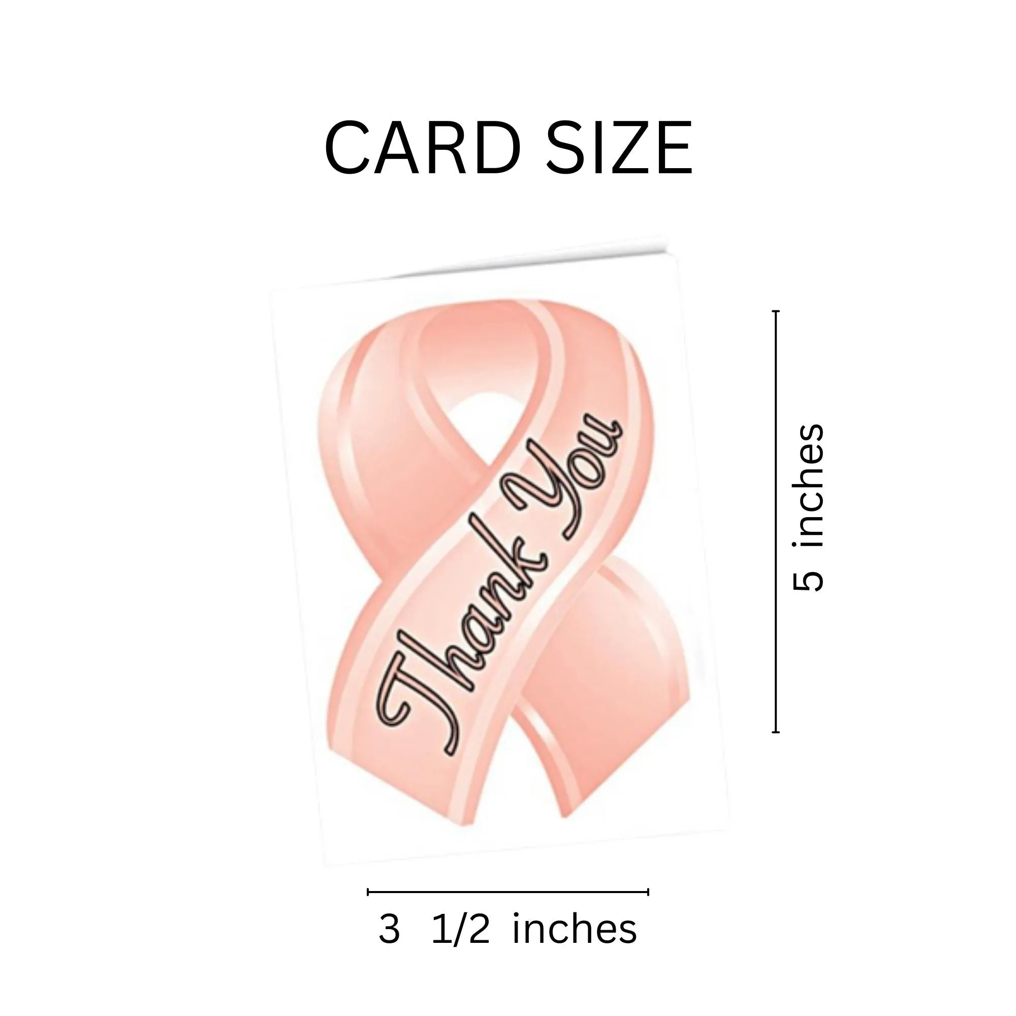 Peach Ribbon Thank You Cards (12 Cards/Pack)