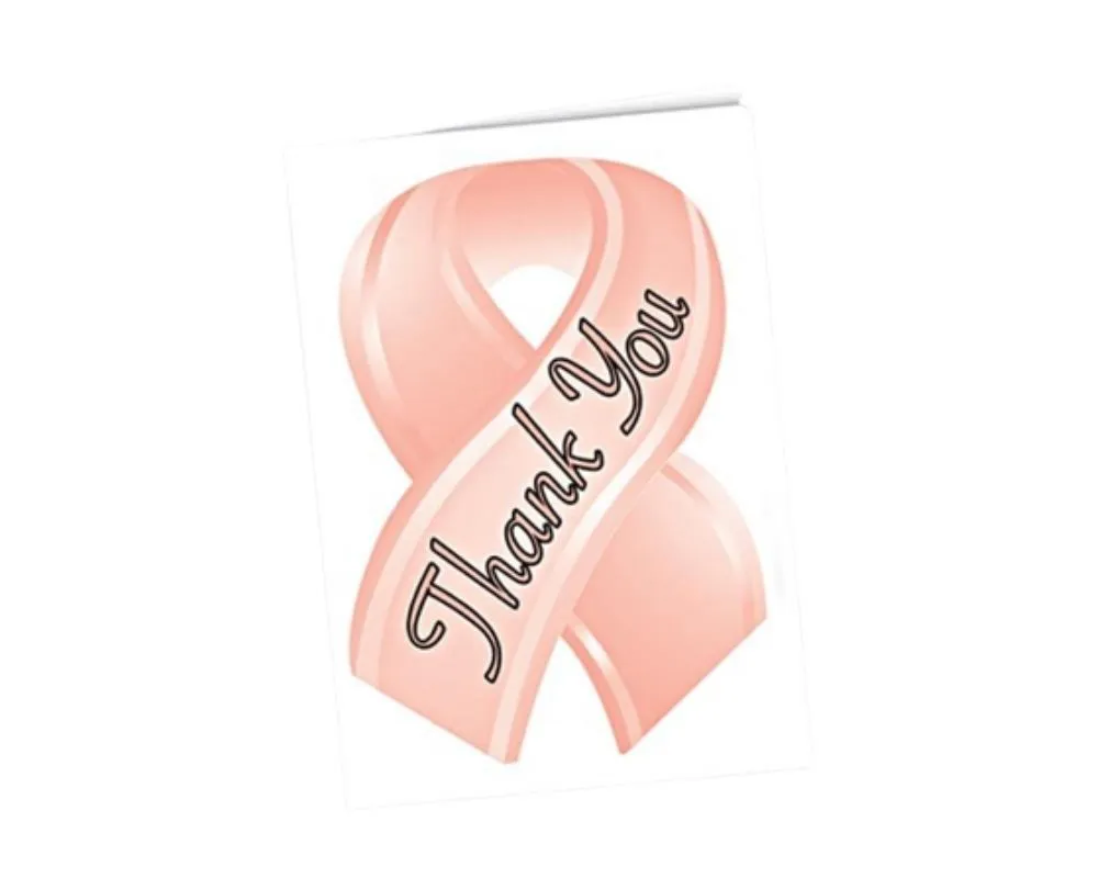 Peach Ribbon Thank You Cards (12 Cards/Pack)