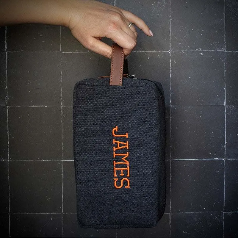 Personalized Embroidered Toiletry Bag for Men, Dad, Husband