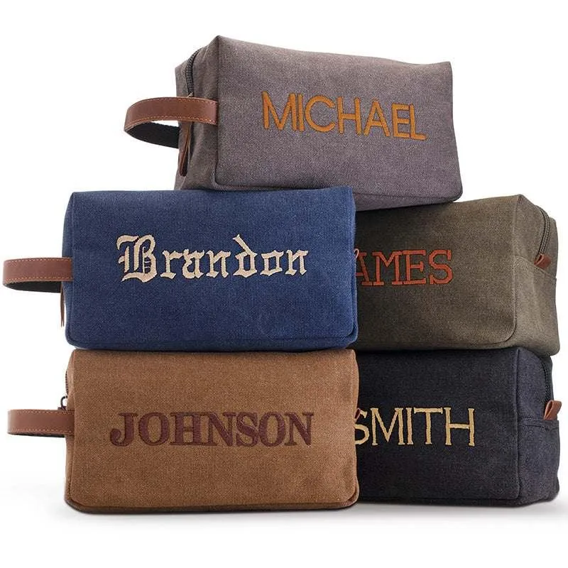 Personalized Embroidered Toiletry Bag for Men, Dad, Husband