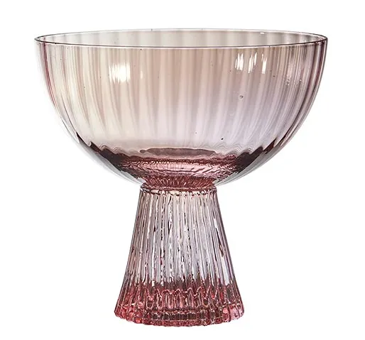 Pink Beveled Coupe Glass