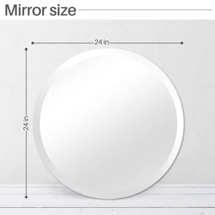 PLAZZIO Decorative led Round Bathroom Mirror for Bathroom, Wash Besin with 3 LED Lights (White,Warm,Natural White) and Touch Sensor Size 24X24 inch