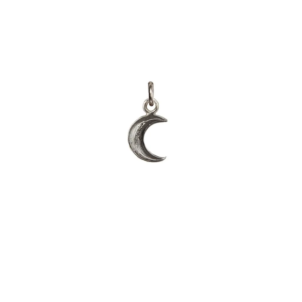 Pyrrha - Crescent Moon Symbol Charm in Silver