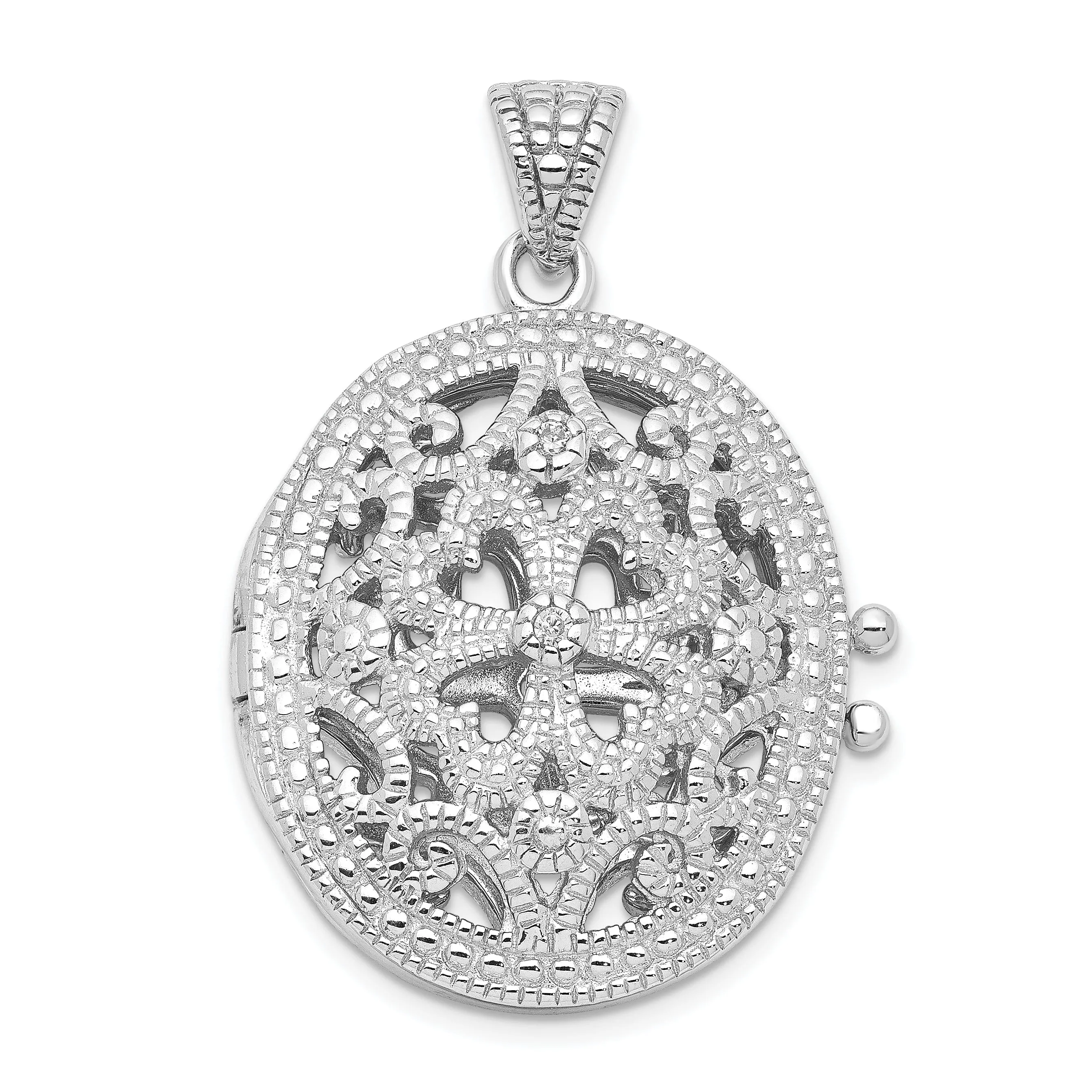 Sterling Silver CZ Locket