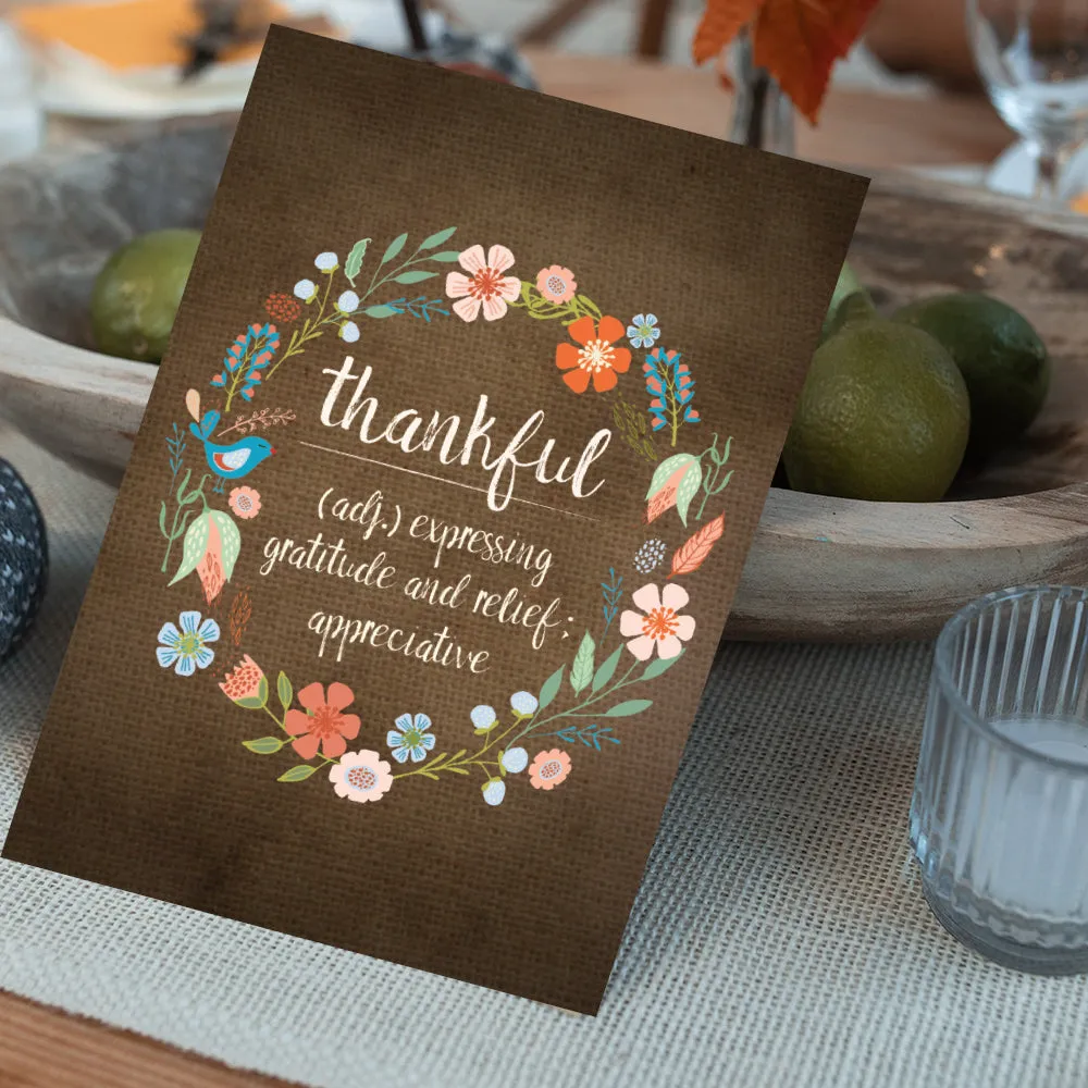 Thankful Wreath Thanksgiving Card