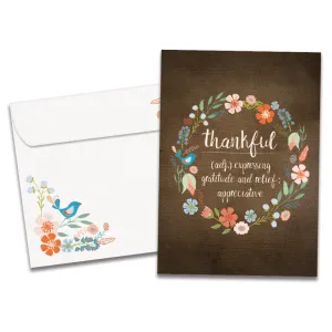 Thankful Wreath Thanksgiving Card