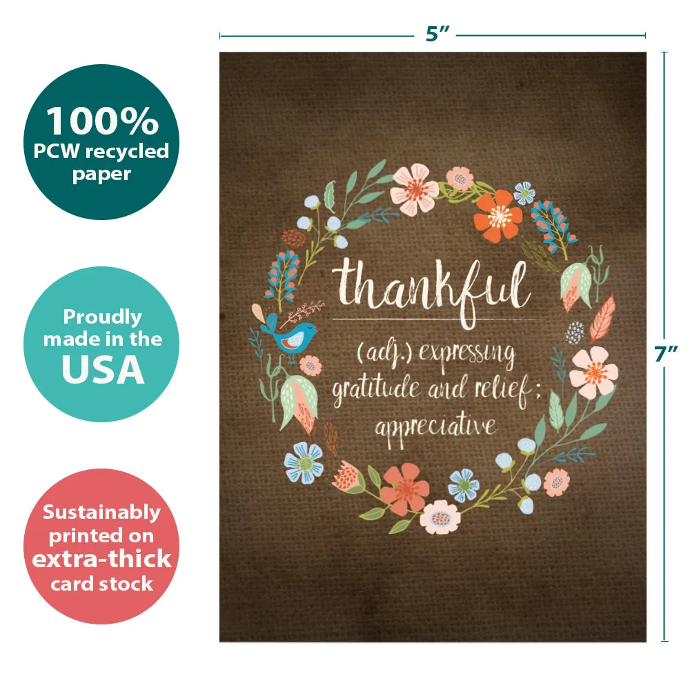 Thankful Wreath Thanksgiving Card