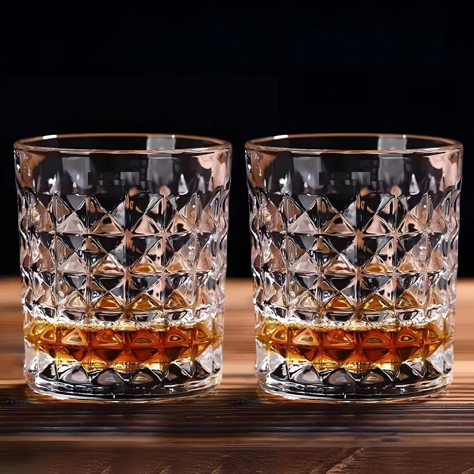 The Better Home Zest Whiskey Glasses Set of 2 (270ml Each) | Lead Free Whiskey Glass | Crystal Glass for Bar Home | Glass for Drinks | Cocktail Glasses | Highball Glass | Heavy Bottom Drinking Glass