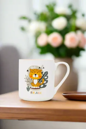 White Brave Printed Mug