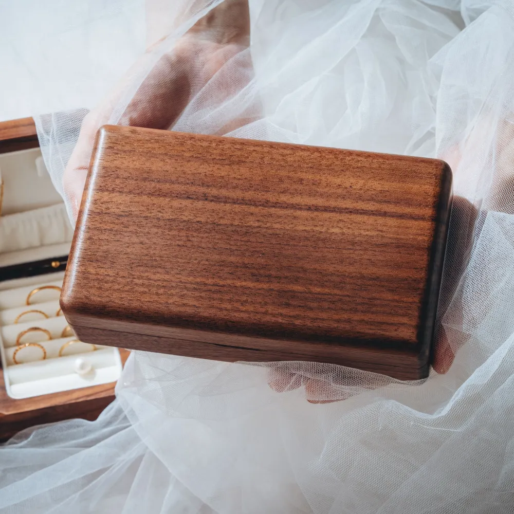 Wood Jewelry Box with Birth Flower