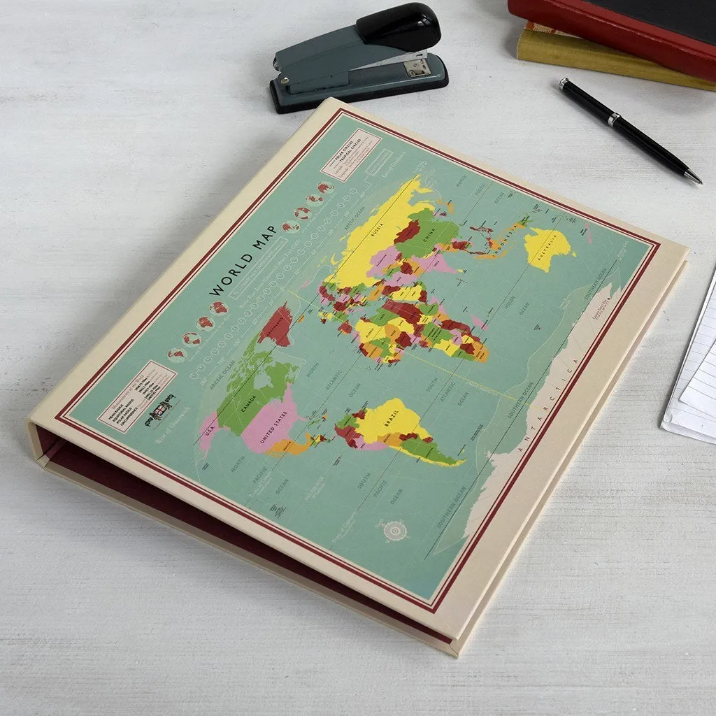 World Map Ring Binder